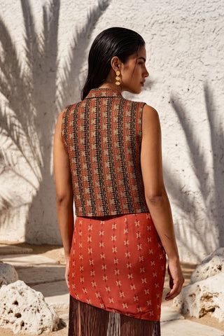 Co-Ord Set for Stylish Occasions – Brown Dancing Fringe by Nautanky