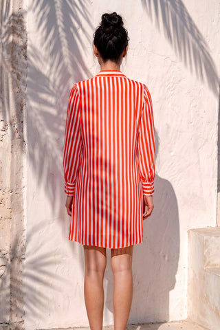 Red printed dress for Contemporary Wear - Dice And Daisy Ludo by Nautanky