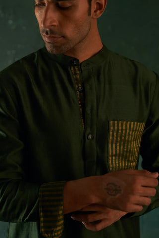 Midas deep green kurta and salwar