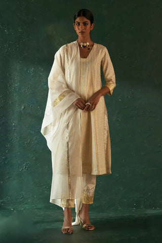 Midas ivory stripe kurta set