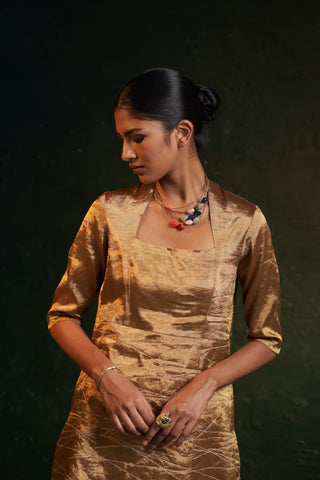 Midas gold tissue kurta set