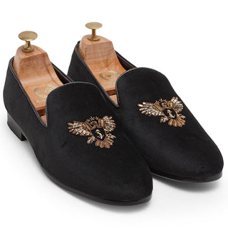 Black falcon slip-ons