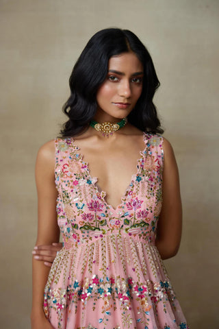 Pink Gown for Contemporary Wear – Dove by Shasha Gaba