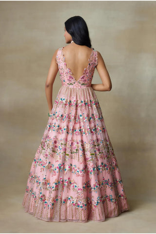 Pink Gown for Contemporary Wear – Dove by Shasha Gaba