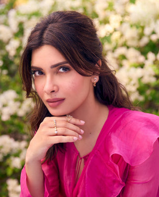 Pink nooreh ever after jacket saree set