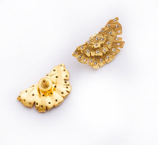 Earring Contemporary Wear - Gold Ginkgo Stone Studded by Putstyle