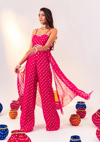 Rani pink blouse and straight pants