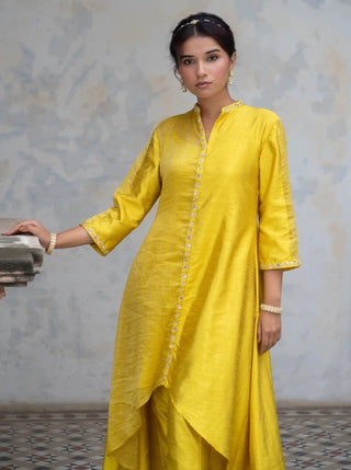 Acaica asymmetric embroidered kurta set
