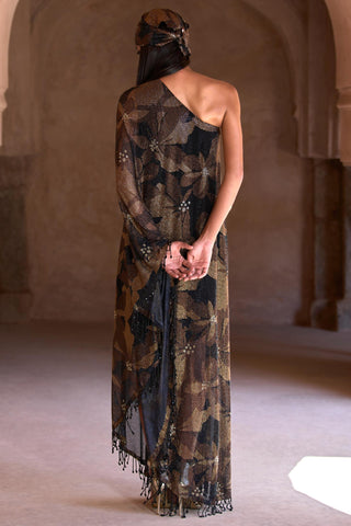 Black zeina seher kaftan dress