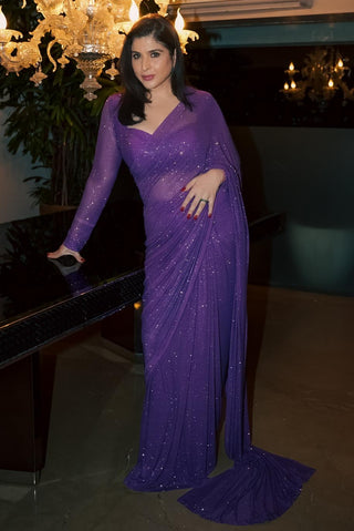 Purple amethyst sparkle symphony saree set