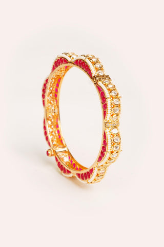 Bangles for Festive – Red Mahika Kundan by Zevar by Geeta
