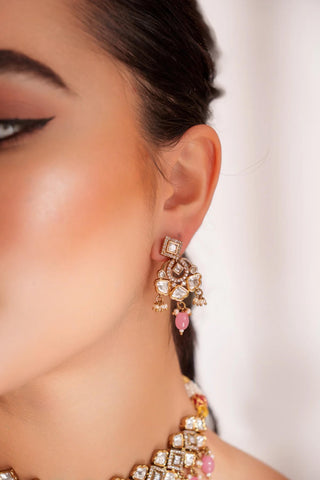 Necklace Set for Festive – Pink Samika Kundan by Zevar by Geeta