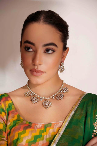 Necklace Set for Festive – Gold Chakshan Kundan by Zevar by Geeta