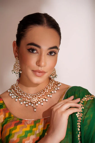 Necklace Set for Festive – Gold Zovika Kundan Necklace Set by Zevar by Geeta