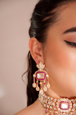 Choker Set for Festive – Red Ihita Kundan by Zevar by Geeta