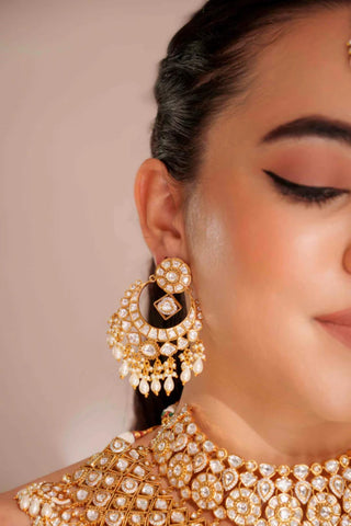 Necklace Set for Festive – Gold Udita Kundan Bridal Necklace Set by Zevar by Geeta