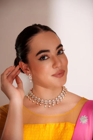 Necklace Set For Festive – Gold Saishali Kundan by Zevar by Geeta