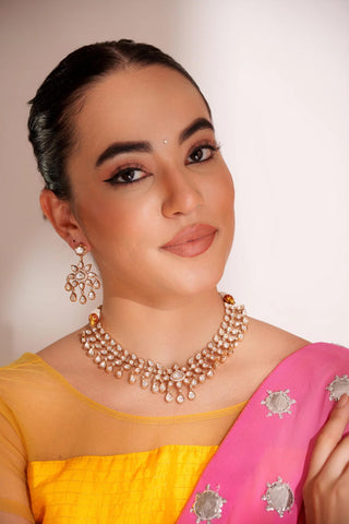 Necklace Set – Gold Eshana Kundan by Zevar by Geeta