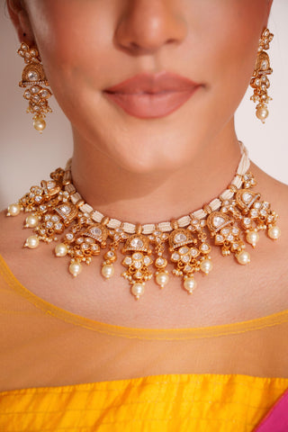 Necklace for Festive – Gold Sharavi Kundan by Zevar by Geeta