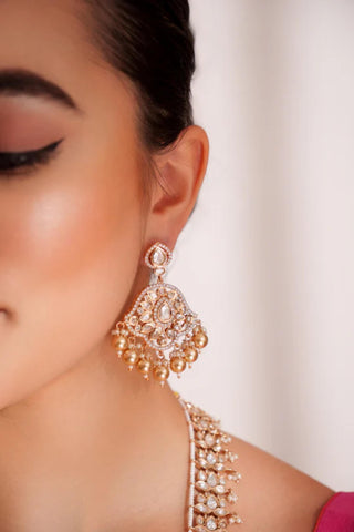 Necklace Set for Festive – Gold Kiyana Kundan Long Necklace Set by Zevar by Geeta