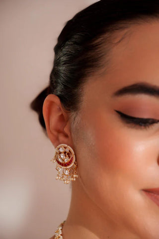 Necklace for Festive – Red Tanirika Kundan by Zevar by Geeta