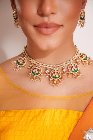 Necklace Set for Festive – Green Tanirika Kundan by Zevar by Geeta