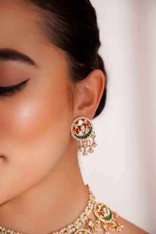 Necklace Set for Festive – Green Tanirika Kundan by Zevar by Geeta