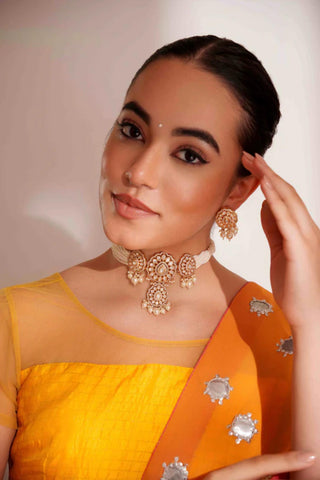 Choker Set for Festive – Gold Prayani Kundan Choker Set by Zevar by Geeta