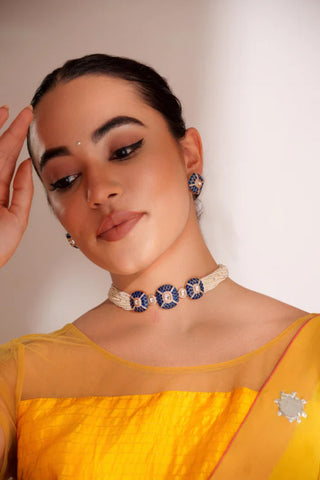 Chokar for Festive – Blue Laya Kundan by Zevar by Geeta