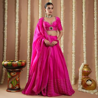 Hot pink avyanna heavy lehenga set