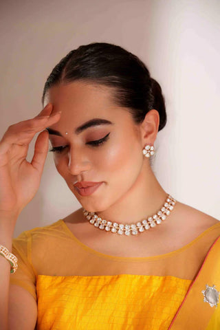 Necklace Set for Festive – Gold Zunaira Kundan Necklace Set by Zevar by Geeta