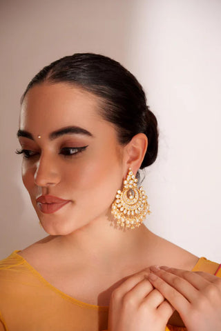 Earrings for Festive – Gold Amara Kundan Earrings by Zevar by Geeta