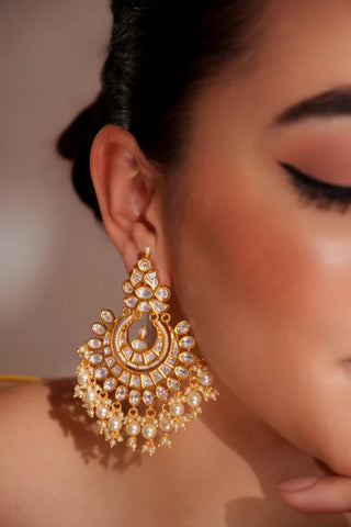 Earrings for Festive – Gold Amara Kundan Earrings by Zevar by Geeta