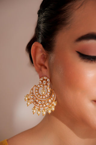 Earrings for Festive – Gold Urmi Kundan Earrings by Zevar by Geeta