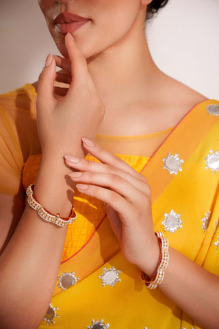 Bangles for Festive – Red Mahika Kundan by Zevar by Geeta