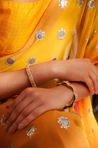 Bangles for Festive – Green Mahika Kundan by Zevar by Geeta
