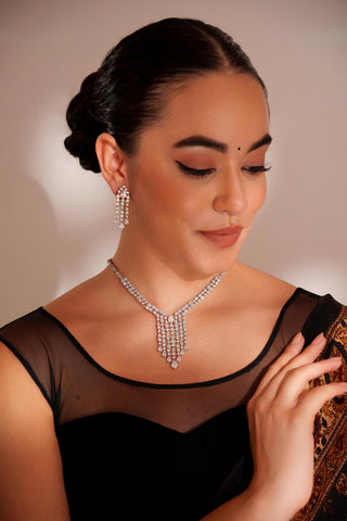 Necklace for Festive – White Amaya Diamond by Zevar by Geeta