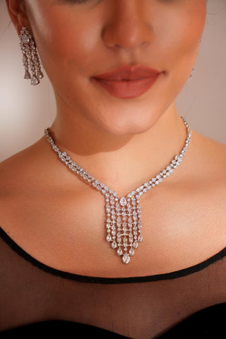 Necklace for Festive – White Amaya Diamond by Zevar by Geeta