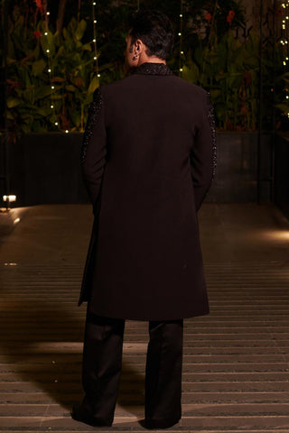 Black embroidered hitch kurta set