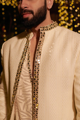 Ivory open hitch short jacket set