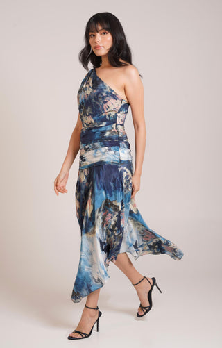 Multicolor Chaya Nuri One Shoulder Dress – Daytime Affair Outfit by Advait