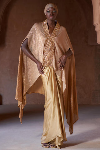 Gold sekhem seher skirt set