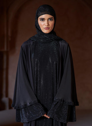 Black zafirah seher abaya with hijab set