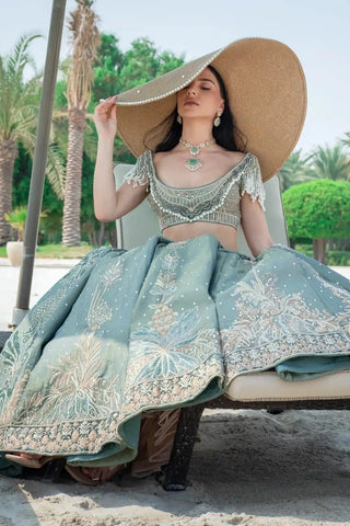 Green verte victoria lehenga set