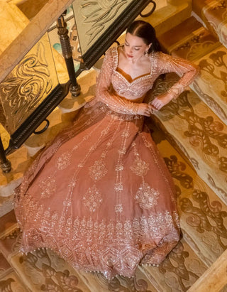 Hazel brew brown lehenga set