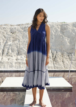 Space slate blue gray dress