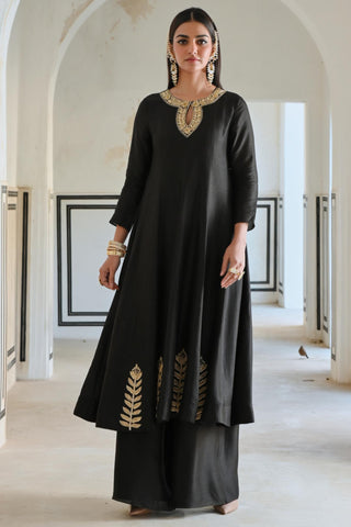 Black rahi anarkali and palazzo