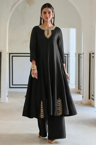Black rahi anarkali and palazzo