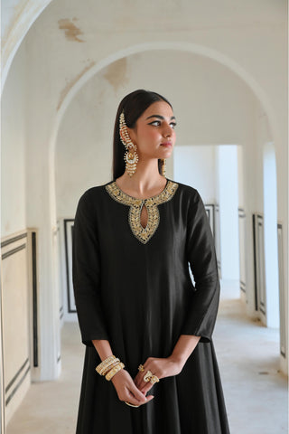 Black rahi anarkali and palazzo