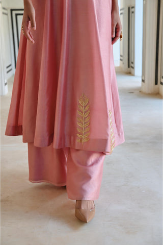 Pink rahi anarkali with palazzo